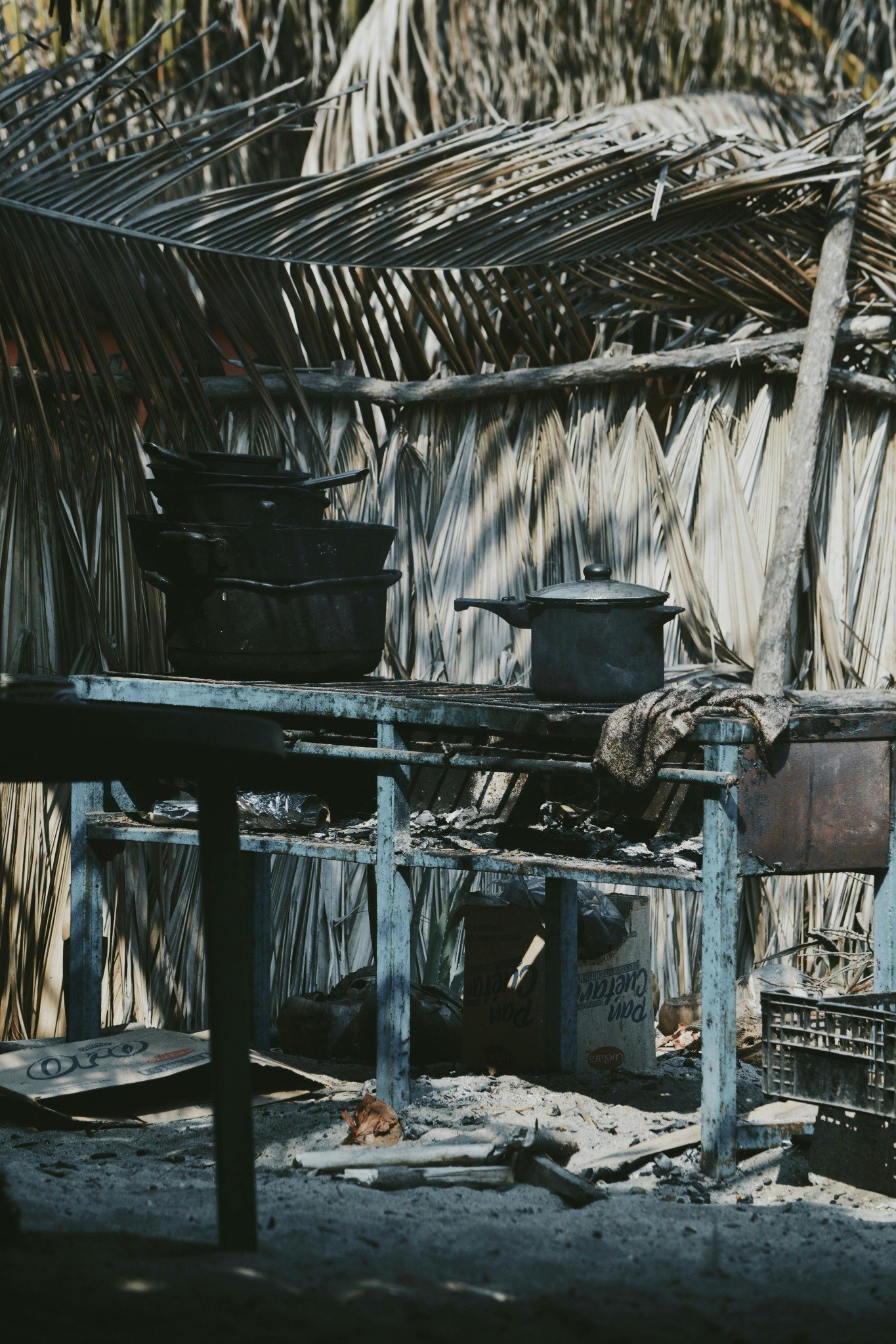 Traditional outdoor cooking setting in Namibia